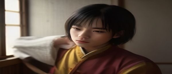 《钢之炼金术师》动漫场景，少年爱德华与阿尔冯斯在炼金术阵前对峙，画面冷暖色调对比强烈，正太角色典型场景